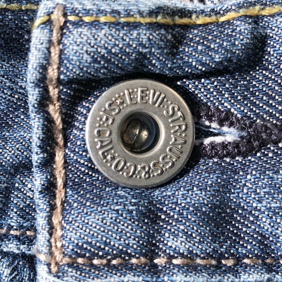 Levi's 514 Jeans Slim Straight Leg Men 36 32 Medium Blue Wash Back Zip Pockets - Picture 10 of 16